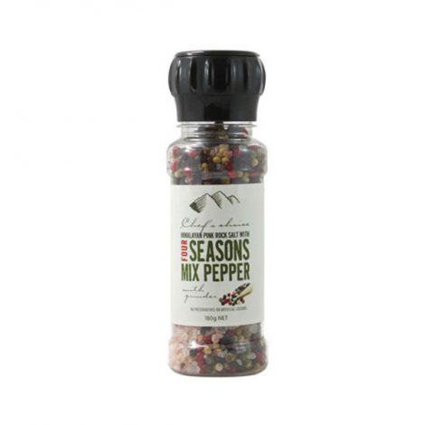 Grinder – Himalayan Pink Rock Salt with Four Seasons Mixed Pepper (180g)