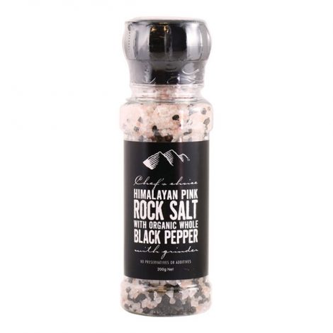 Grinder – Himalayan Pink Rock Salt with Organic Black Pepper (180g)
