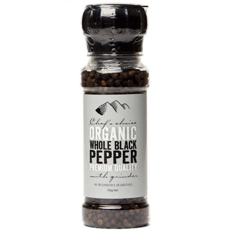Grinder – Organic Whole Black Pepper (100g)